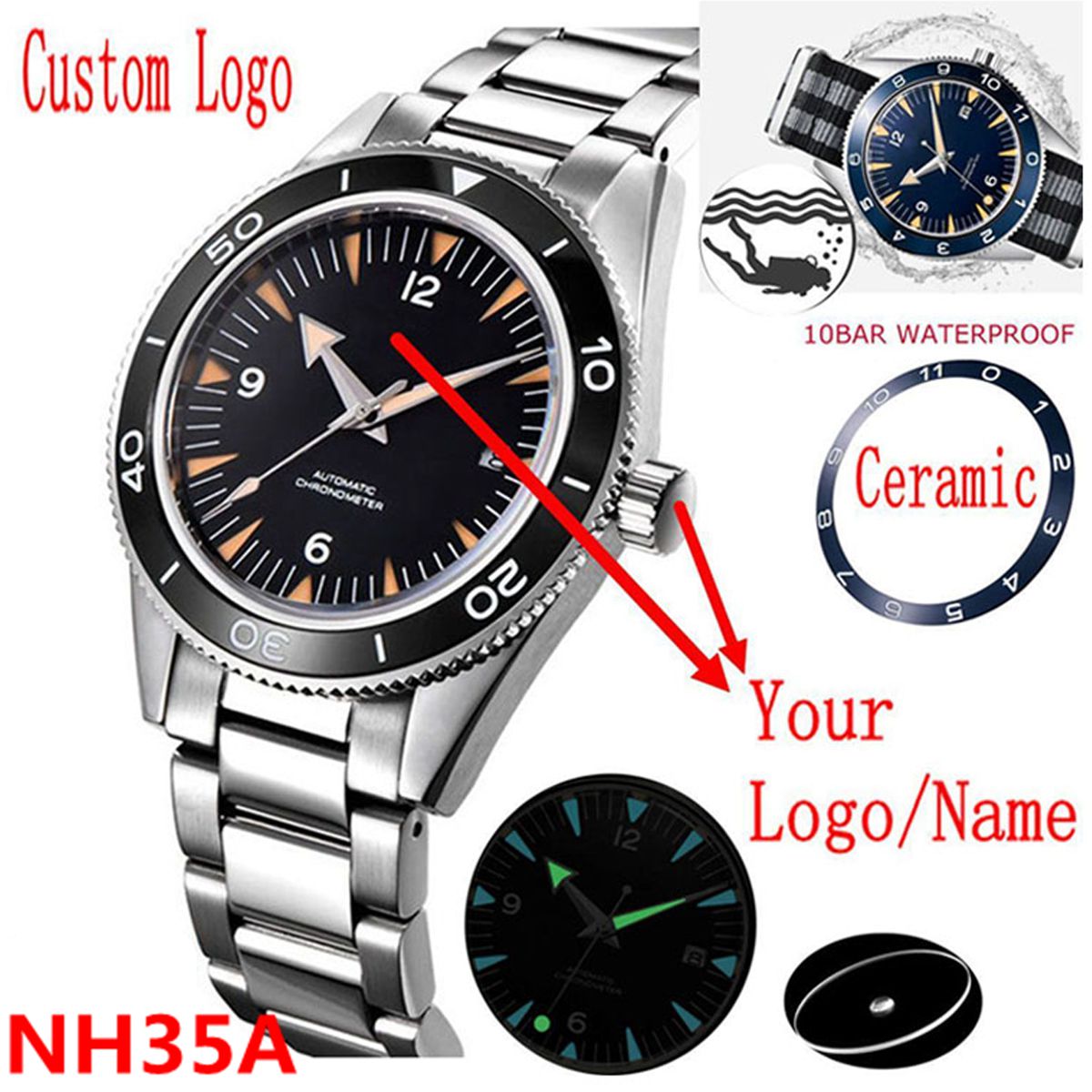 Custom Logo NH35 Movement Watc - огляд і ціна Seiko Watch Prospex