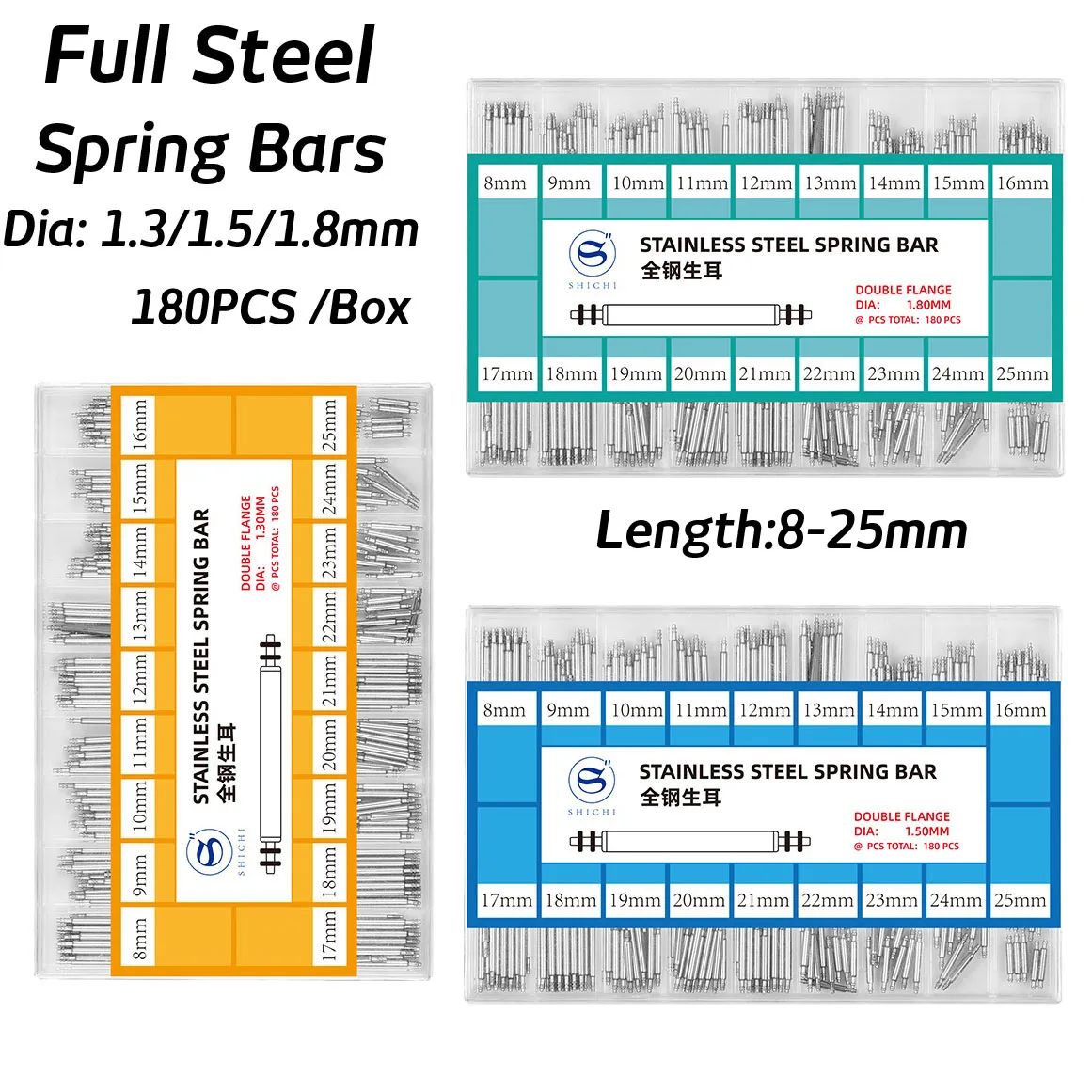 180PCS 1.3mm 1.5mm 1.8mm Stain - огляд і ціна Spring Bar Tool Set