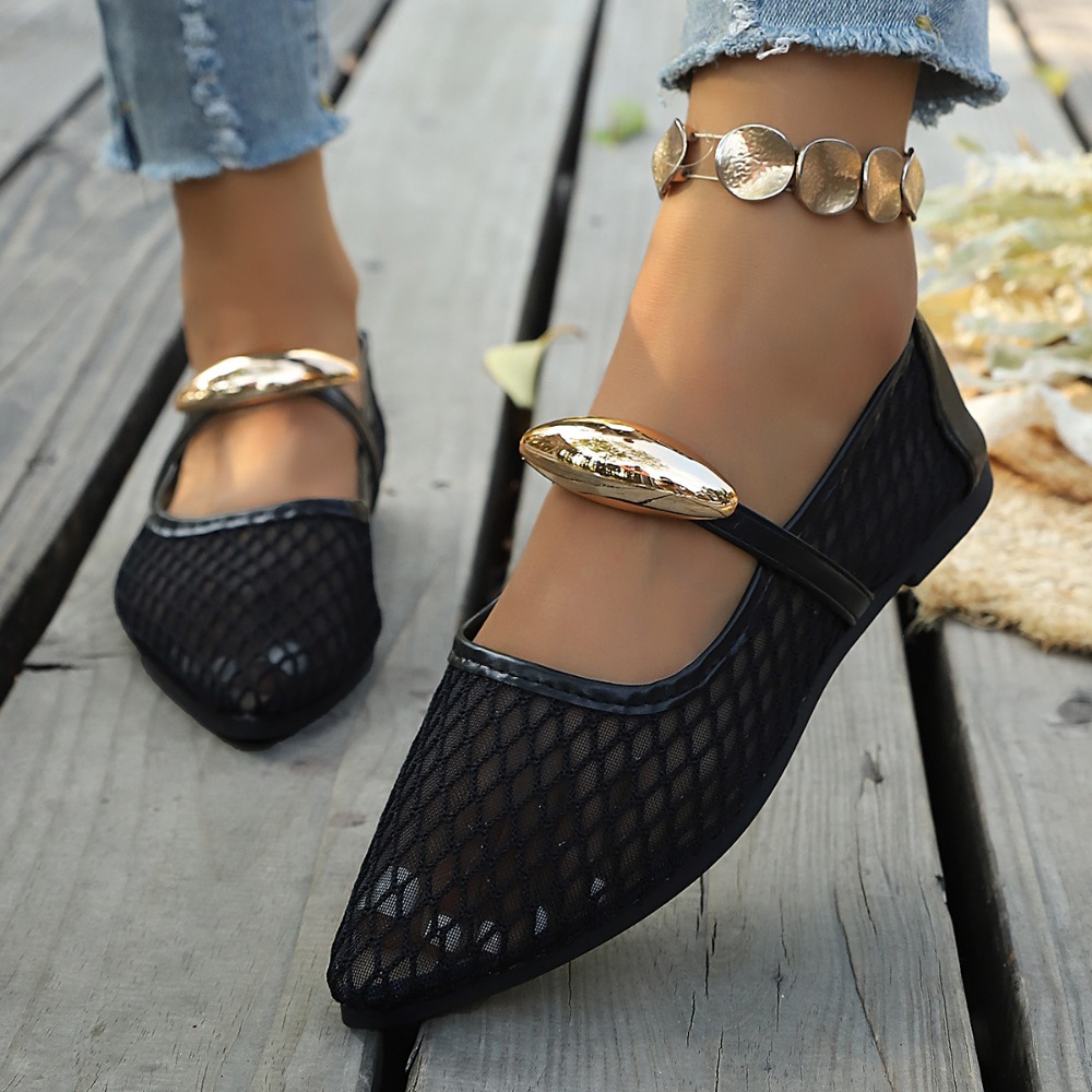 Women Mesh Mary Jane Flats Poi - огляд і ціна Mesh Strap Metal