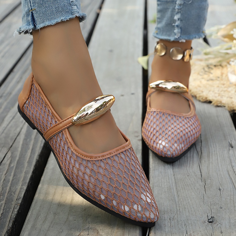 Women Mesh Mary Jane Flats Poi - огляд і ціна Mesh Strap Metal
