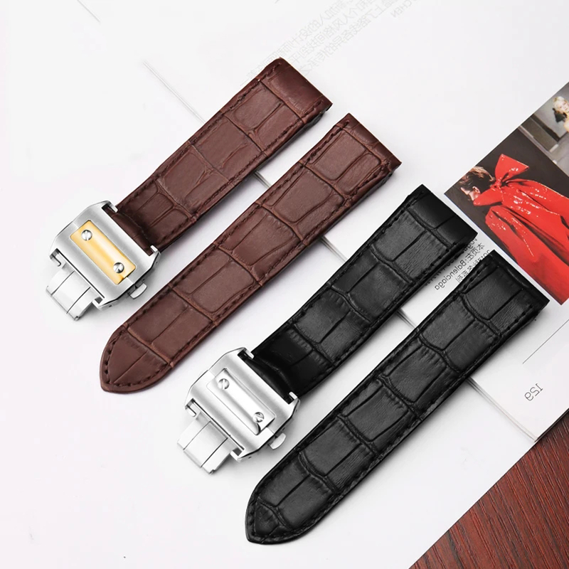 High Quality Cowhide Watch Str - огляд і ціна Cartier Watch Santos