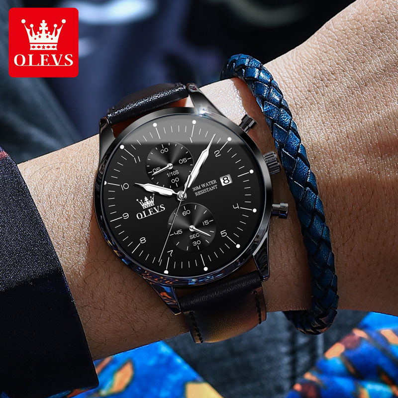 OLEVS 2880 Casual Fashion Men' - огляд і ціна Leather Watch Band Men