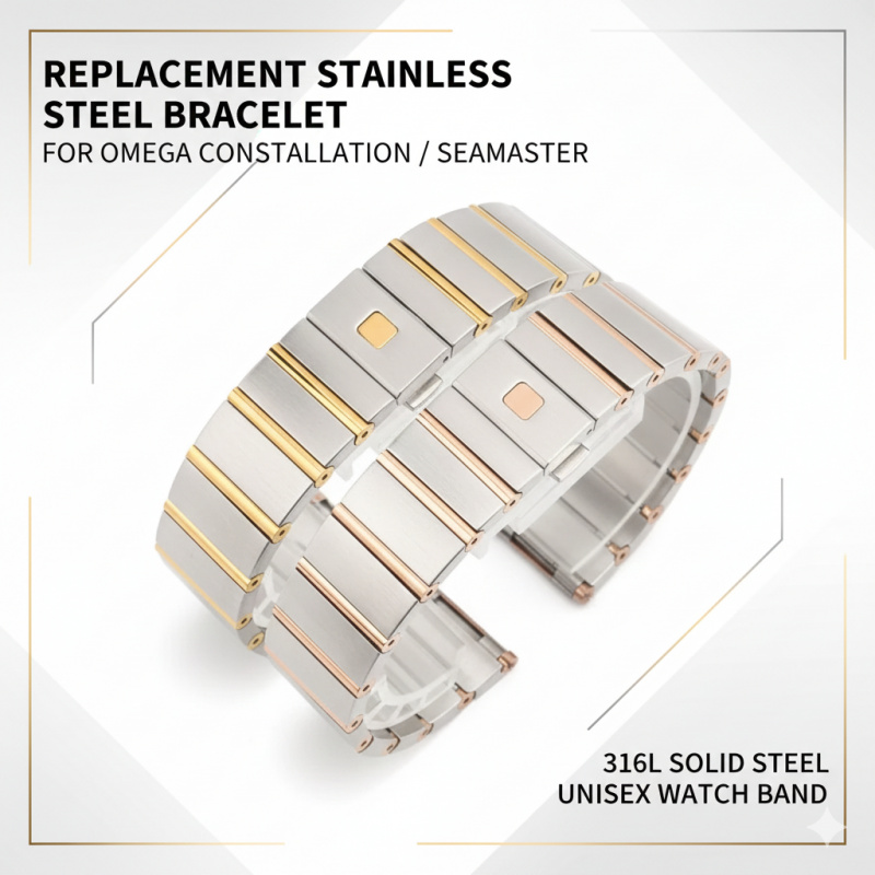 23/25mm Premium Solid 316L Sta - огляд і ціна Omega Watch Constellation